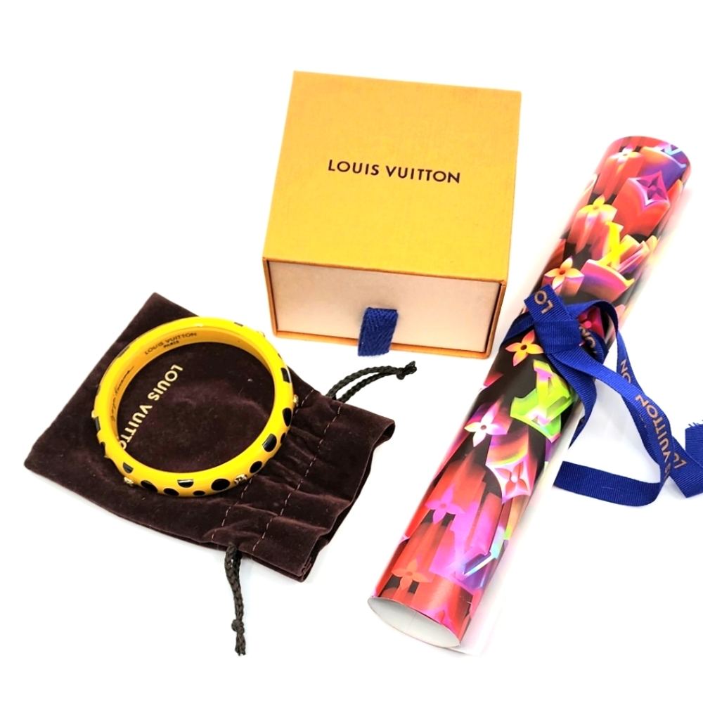 EUC LTD EDT YAYOI‎ KUSAMA YELLOW DOTS INFINITY BRACELET SZ M